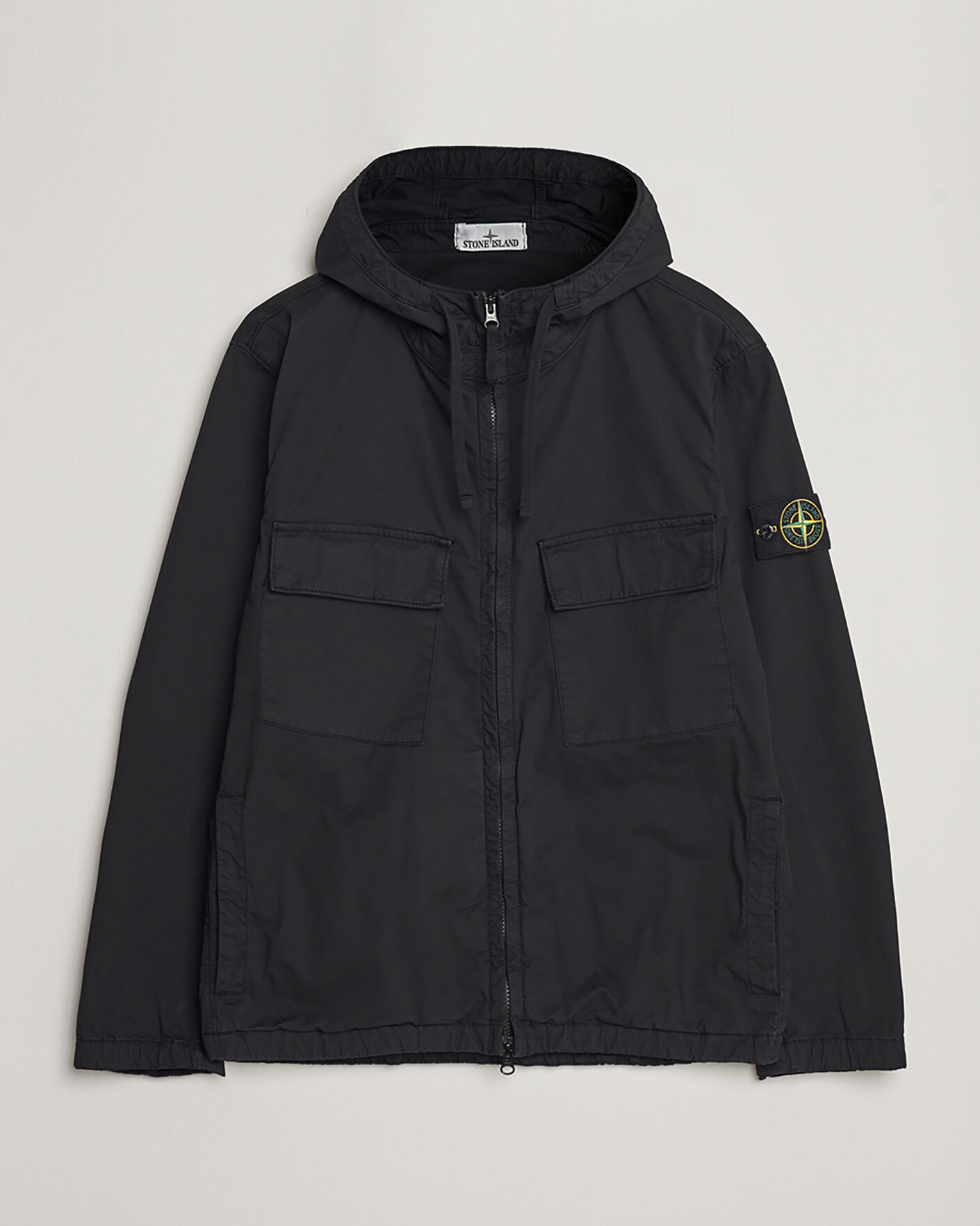 Heren | Pre-owned Jassen | Pre-owned | Stone Island Supima Cotton Hooded Jacket Black XL