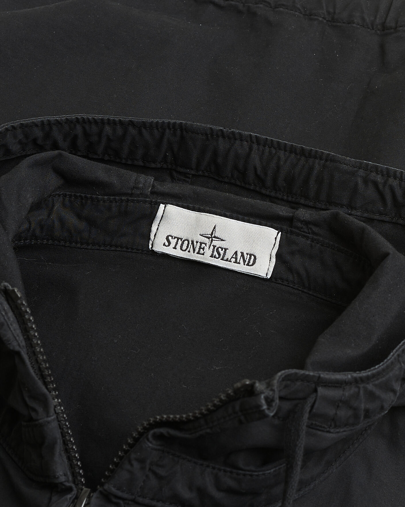 Heren | Pre-owned Jassen | Pre-owned | Stone Island Supima Cotton Hooded Jacket Black XL