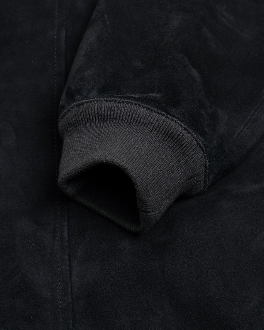 Heren | Jassen | Pre-owned | Valstar Zip Suede Jacket Navy