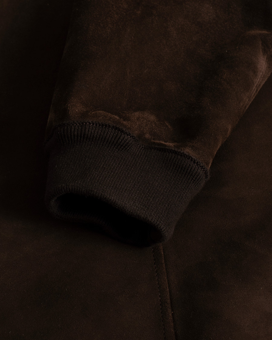 Heren | Jassen | Pre-owned | Valstar Zip Suede Jacket Dark Brown