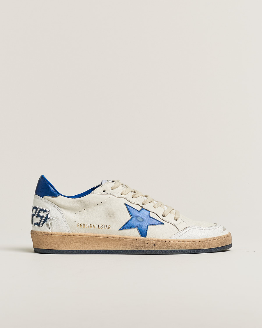 Heren | Golden Goose Ball Star Sneakers White/Blue | Pre-owned | Golden Goose Ball Star Sneakers White/Blue
