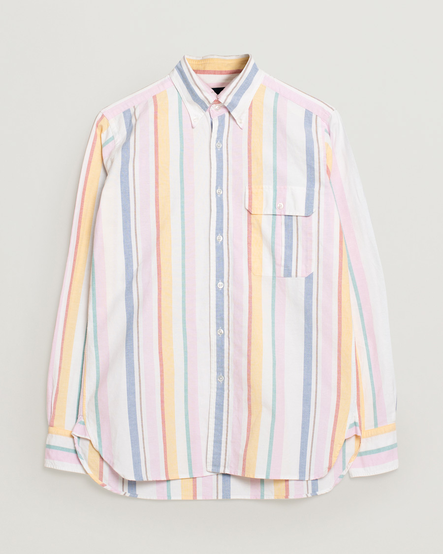 Heren | Overhemden | Pre-owned | Drake's Multi Stripe Oxford Shirt Multi