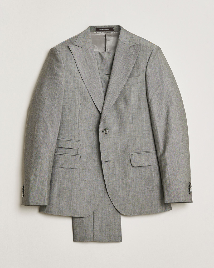 Heren | Oscar Jacobson Elmer Suit Grey Melange 48 | Pre-owned | Oscar Jacobson Elmer Suit Grey Melange 48