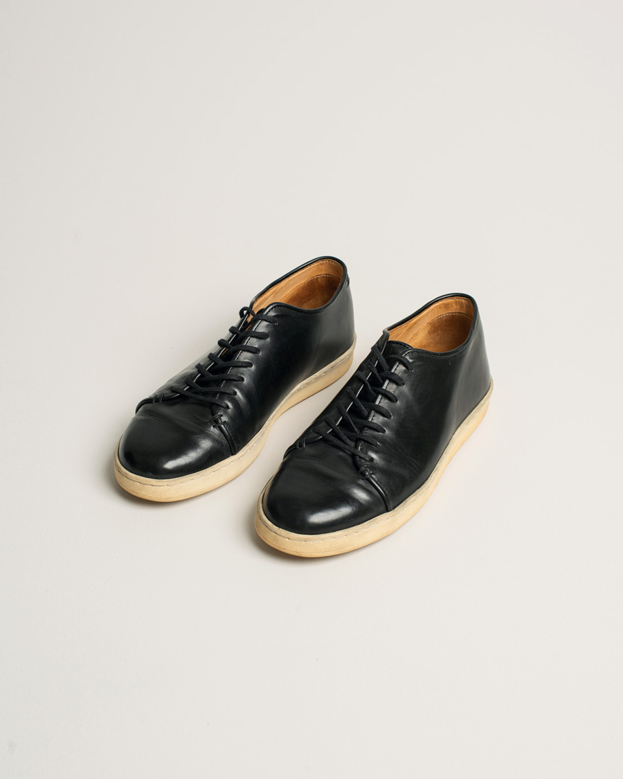 Heren | Crown Northampton Harlestone Leather Sneaker Black UK7,5 | Pre-owned | Crown Northampton Harlestone Leather Sneaker Black UK7,5