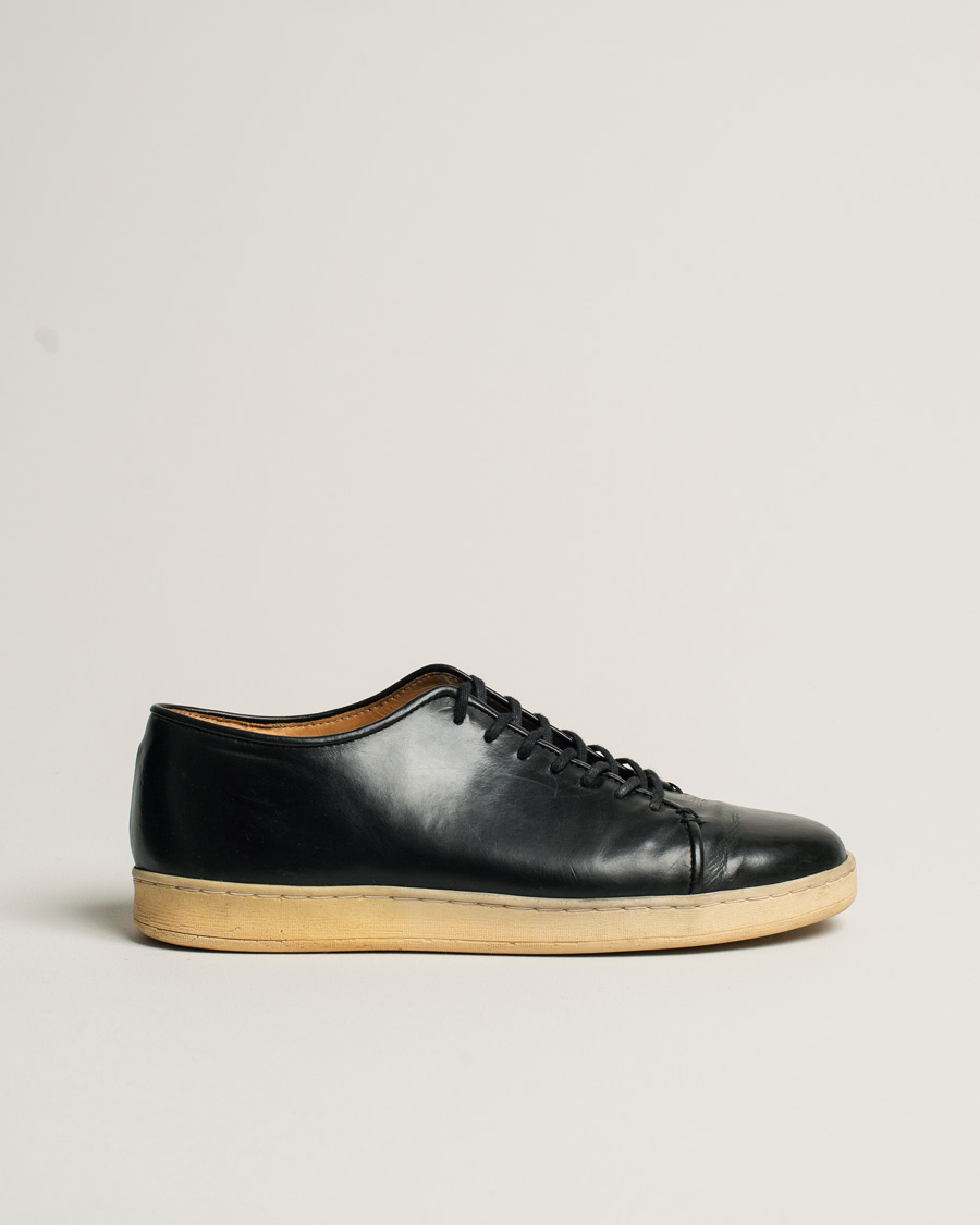 Heren | Crown Northampton Harlestone Leather Sneaker Black UK7,5 | Pre-owned | Crown Northampton Harlestone Leather Sneaker Black UK7,5