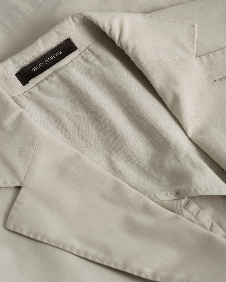Heren | Oscar Jacobson Ferry Cotton Patch Pocket Blazer Beige 50 | Pre-owned | Oscar Jacobson Ferry Cotton Patch Pocket Blazer Beige 50