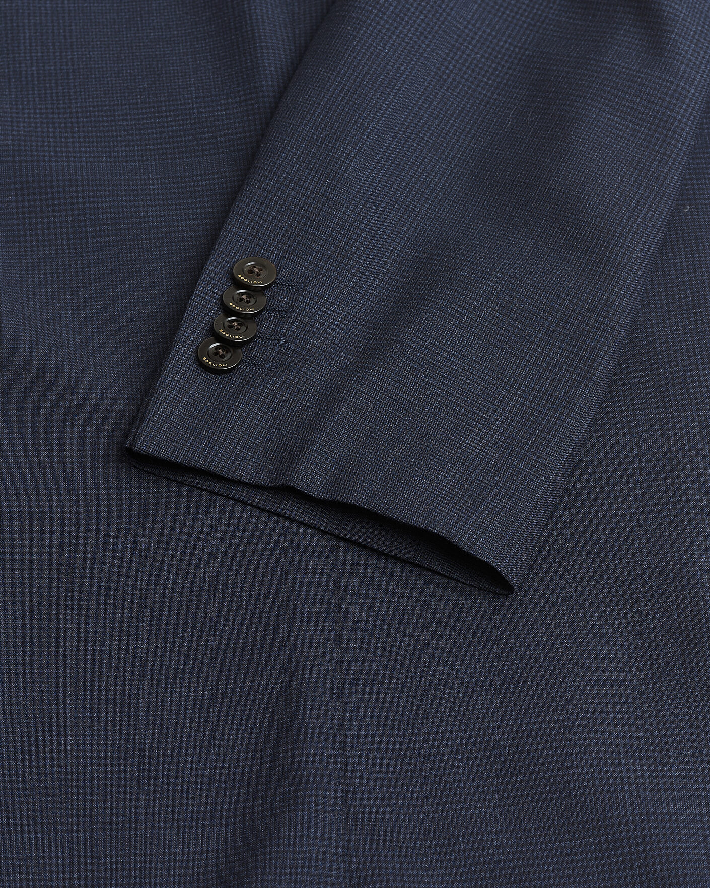 Heren | Pre-owned Blazers | Pre-owned | Boglioli K Jacket Check Wool & Silk Blazer Navy 54