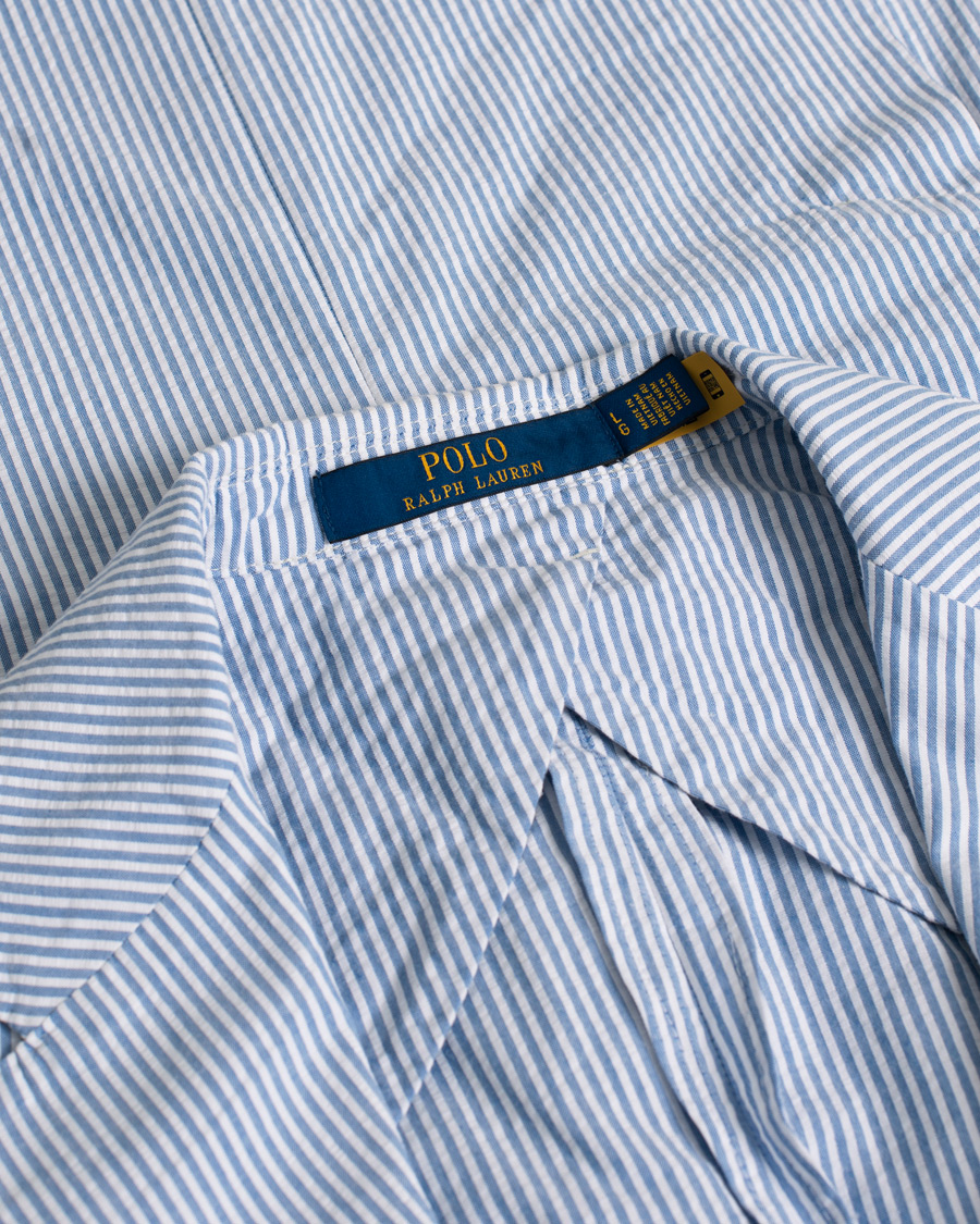 Heren | Blazers | Pre-owned | Polo Ralph Lauren Seersucker Sportcoat Bright Blue