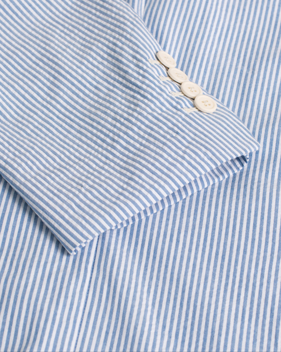 Heren | Blazers | Pre-owned | Polo Ralph Lauren Seersucker Sportcoat Bright Blue