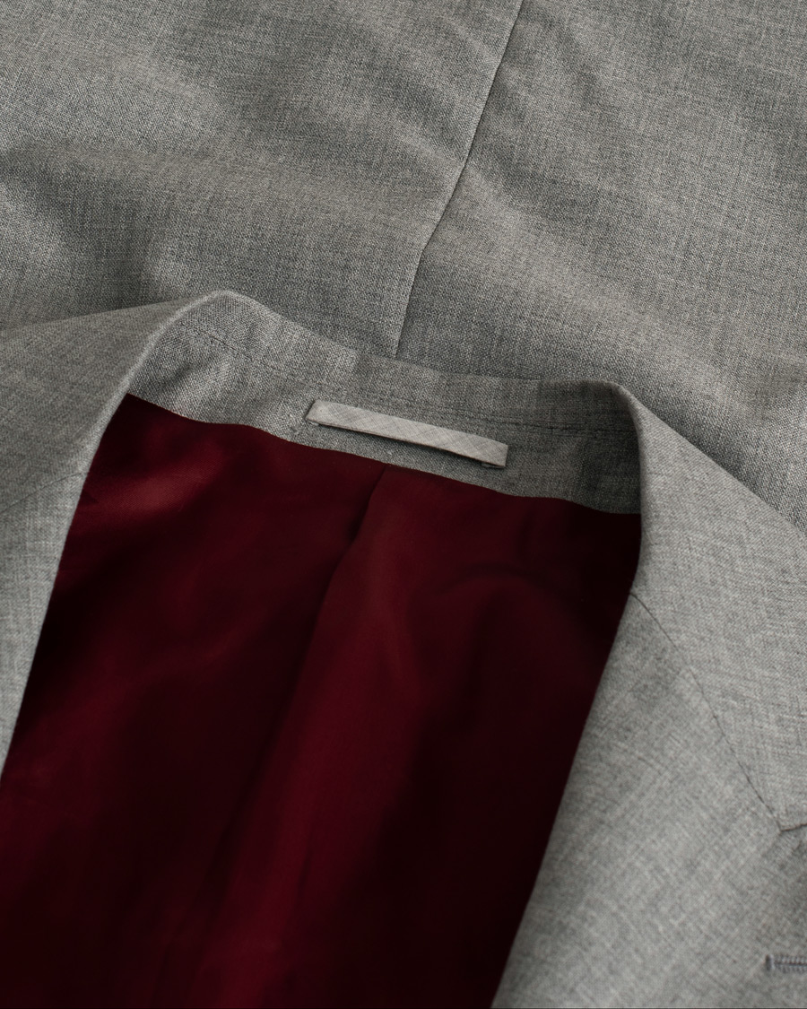 Heren | Brunello Cucinelli Peak Lapel Wool Blazer Light Grey | Pre-owned | Brunello Cucinelli Peak Lapel Wool Blazer Light Grey