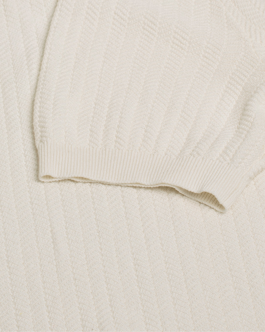 Heren | Polo's | Pre-owned | Altea Knitted Chevron Polo Off White