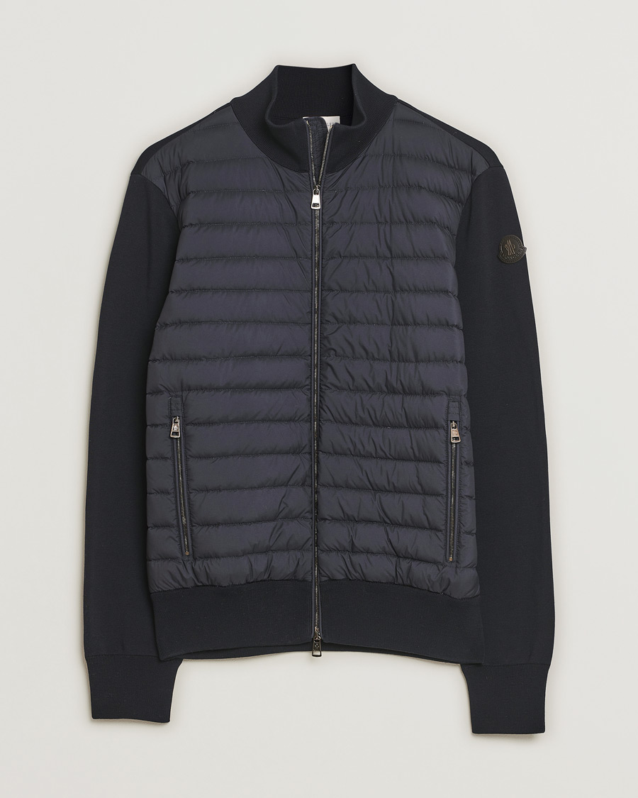 Heren | Truien | Pre-owned | Moncler Light Hybrid Zip Jacket Navy