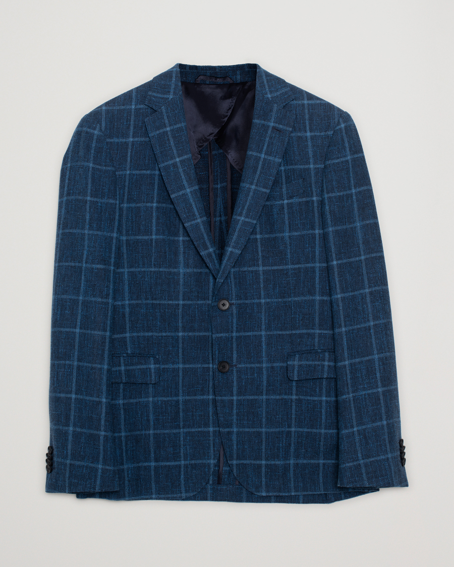 Heren | Blazers | Pre-owned | Hugo Boss Nobis Checked Blazer Dark Blue 46