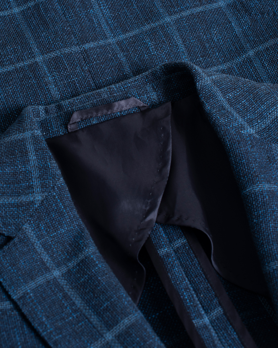 Heren | Blazers | Pre-owned | Hugo Boss Nobis Checked Blazer Dark Blue 46