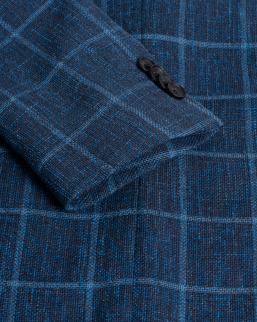 Heren | Blazers | Pre-owned | Hugo Boss Nobis Checked Blazer Dark Blue 46