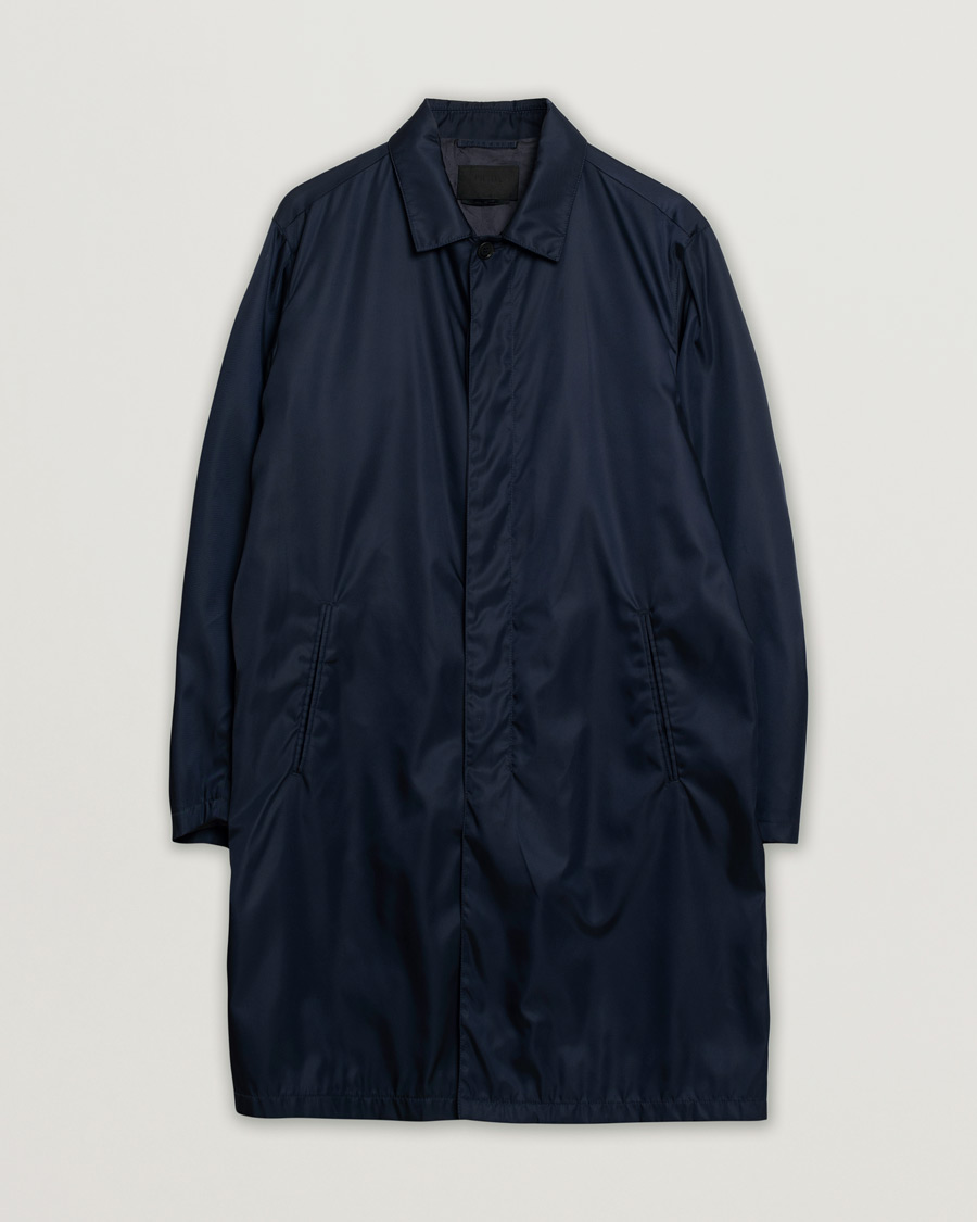 Heren | Prada Nylon Car Coat Navy L | Pre-owned | Prada Nylon Car Coat Navy L