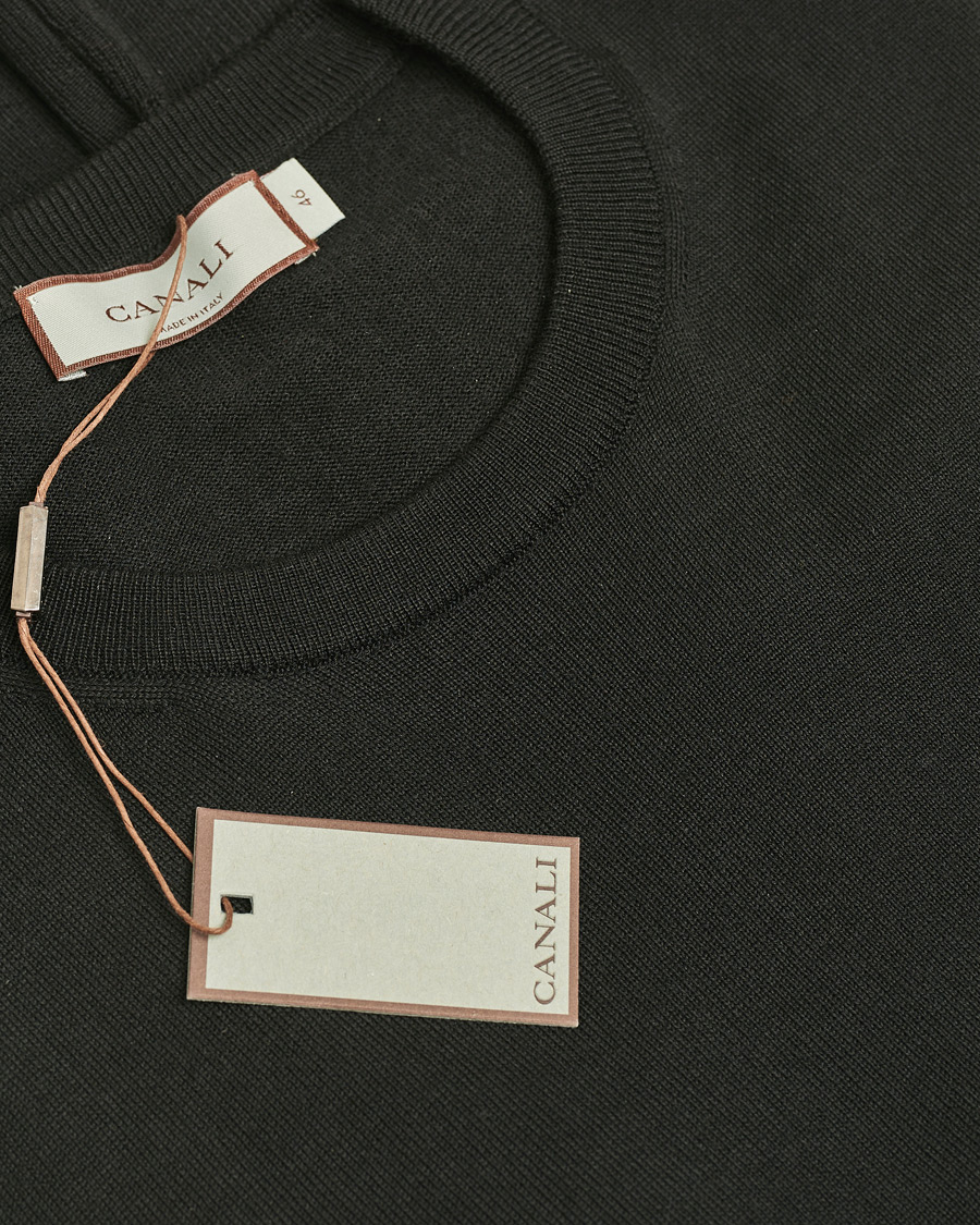 Heren | Truien | Pre-owned | Canali Merino Wool Crew Neck Black