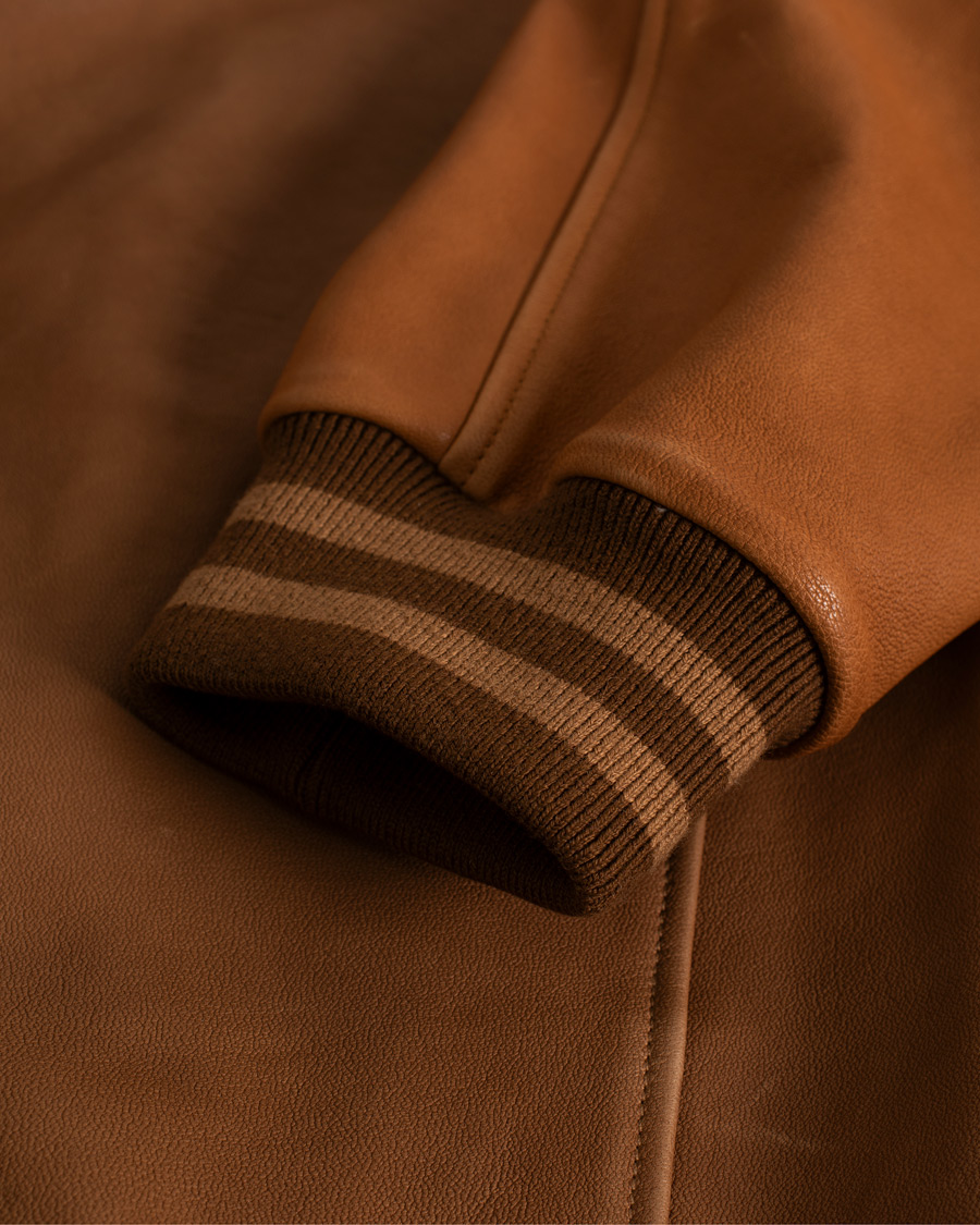 Heren | Pre-owned Jassen | Pre-owned | GANT Leather Varsity Jacket Brown Sugar