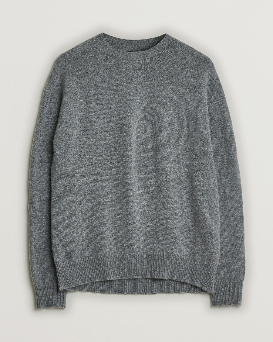Heren | Jil Sander Cashmere/Merino Round Neck Sweater Grey Melange | Pre-owned | Jil Sander Cashmere/Merino Round Neck Sweater Grey Melange