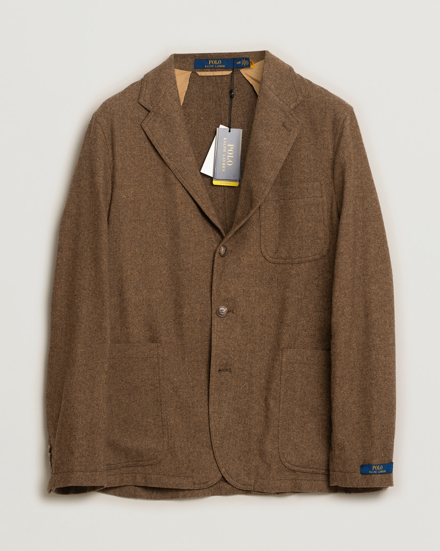 Heren | Blazers | Pre-owned | Polo Ralph Lauren Classic Herringbone Sportcoat Brown/Tan