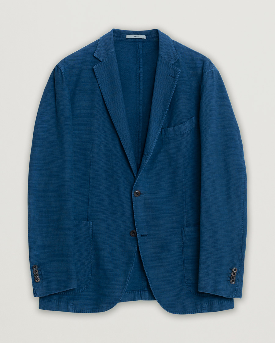 Heren | Blazers | Pre-owned | Boglioli K Cotton/Linen Blazer Navy 54