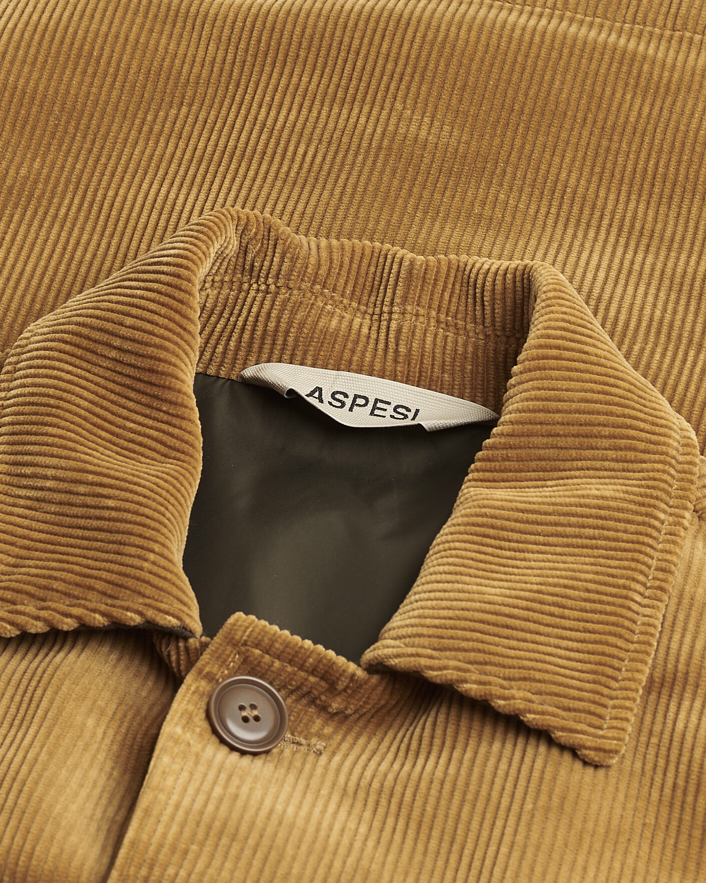 Heren | Pre-owned Jassen | Pre-owned | Aspesi Corduroy Cotton Shirt Jacket Tan L