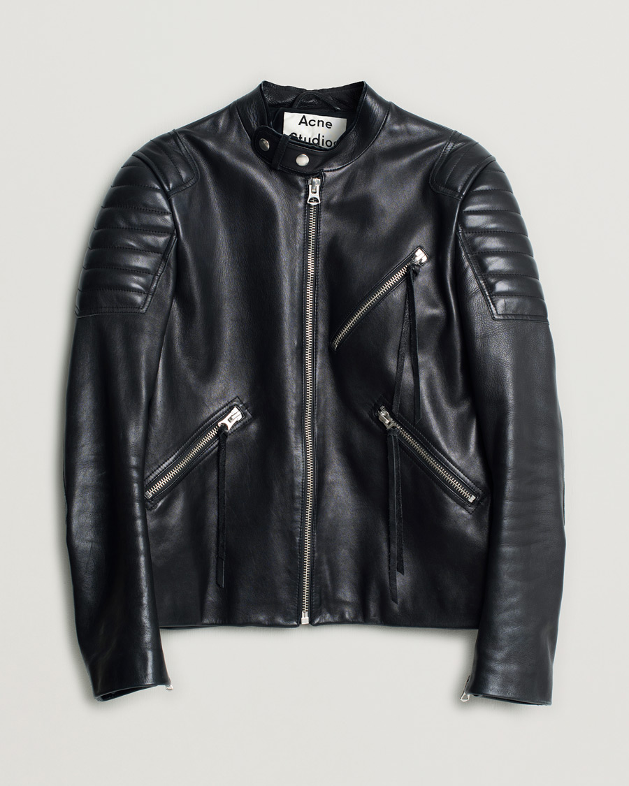 Heren | Acne Studios Biker Leather Jacket Black 46 | Pre-owned | Acne Studios Biker Leather Jacket Black 46