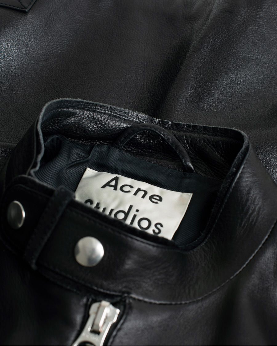 Heren | Acne Studios Biker Leather Jacket Black 46 | Pre-owned | Acne Studios Biker Leather Jacket Black 46