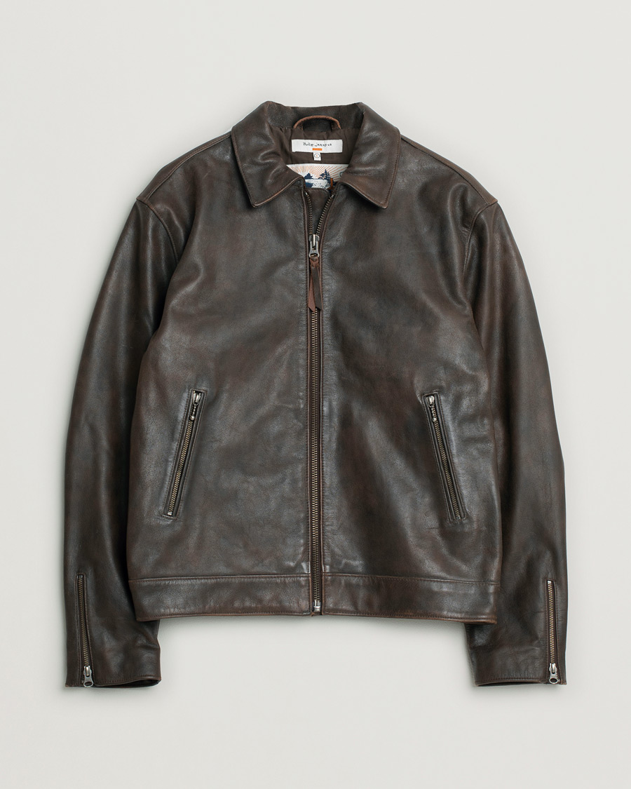 Heren | Jassen | Pre-owned | Nudie Jeans Eddy Rider Leather Jacket Brown L