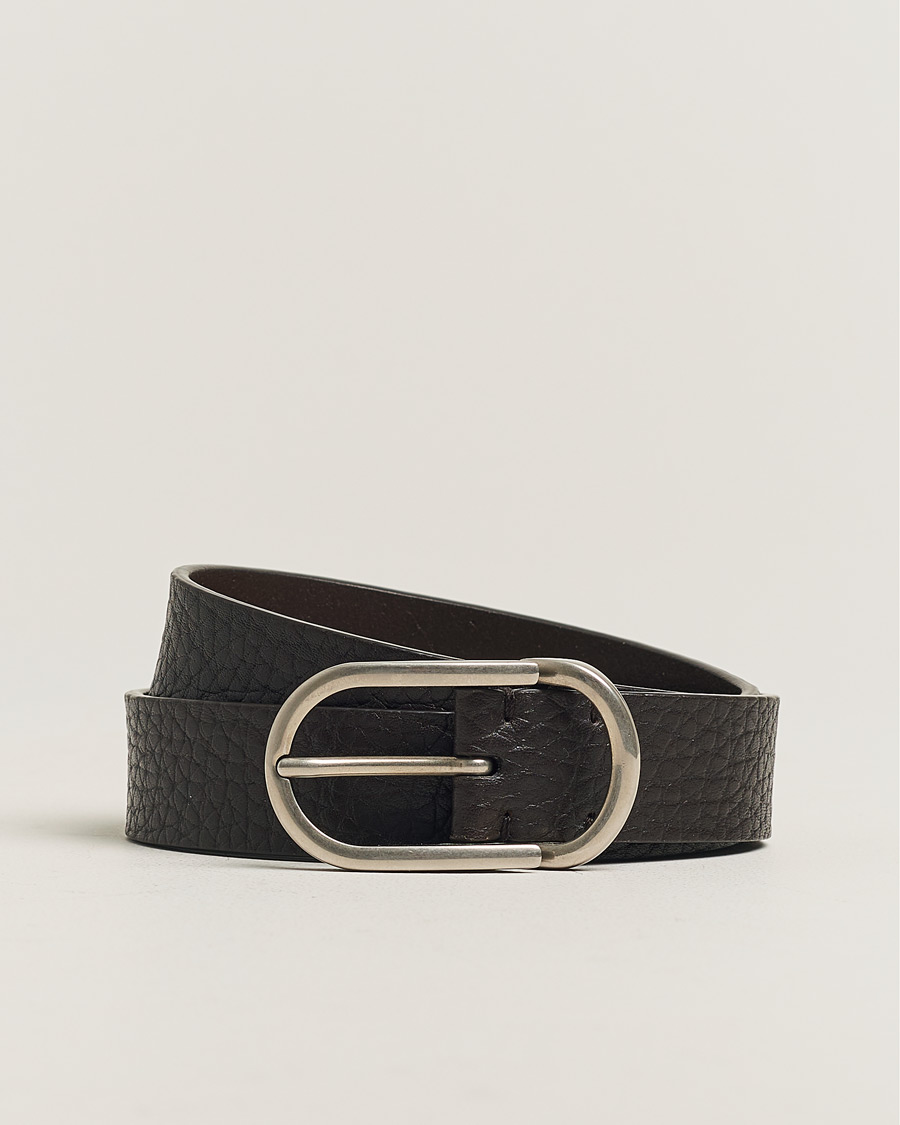 Heren | Brunello Cucinelli Grain Leather Belt Dark Brown | Pre-owned | Brunello Cucinelli Grain Leather Belt Dark Brown