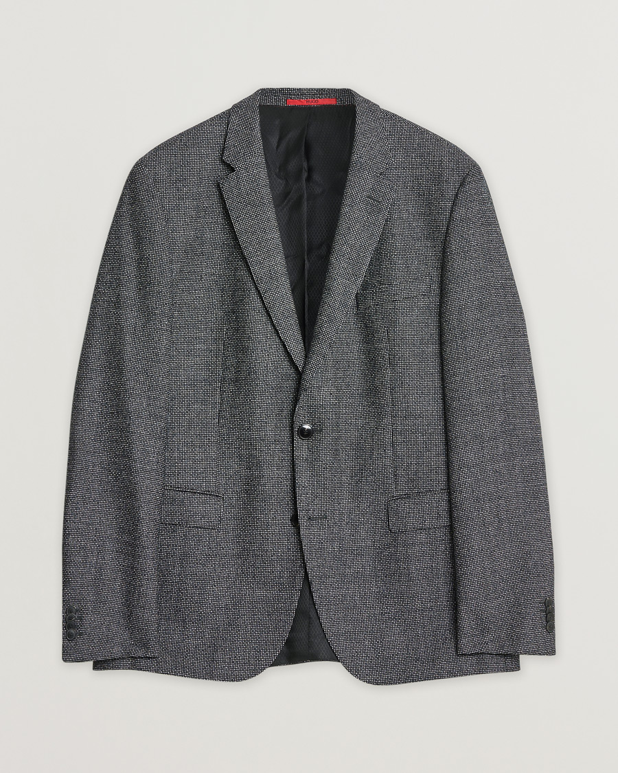 Heren | Pre-owned Blazers | Pre-owned | HUGO Flannel Wool Blazer Grey 54