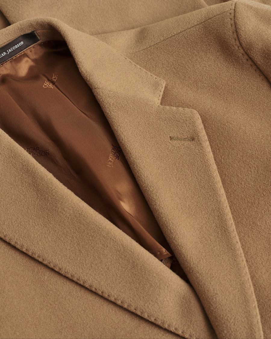 Heren | Oscar Jacobson Snyder Wool/Cashmere Coat Camel 52 | Pre-owned | Oscar Jacobson Snyder Wool/Cashmere Coat Camel 52