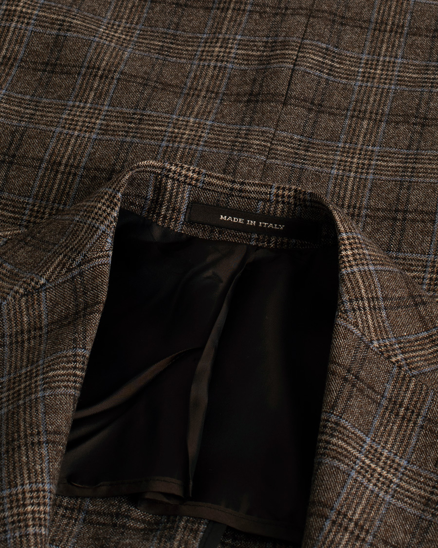Heren | Blazers | Pre-owned | Tagliatore Check Wool Blazer Brown 48