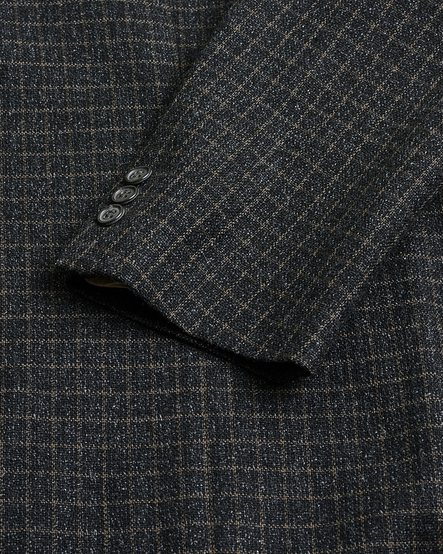 Heren | Pre-owned Blazers | Pre-owned | Ermenegildo Zegna Vintage Wool Checked Blazer Dark Grey 50