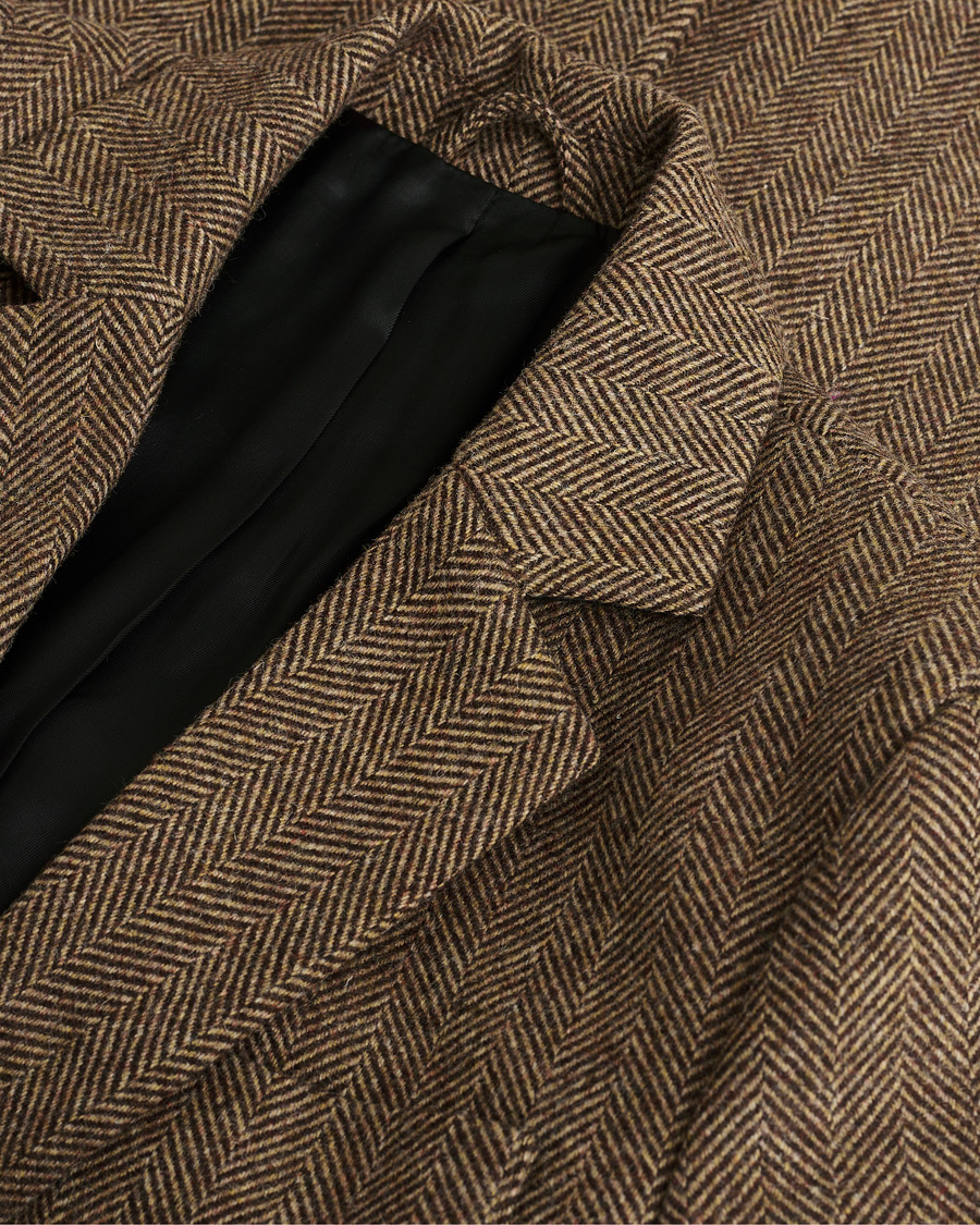 Heren | Pre-owned Blazers | Pre-owned | Palmes Blaze Herringbone Wool Sport Coat Brown 46