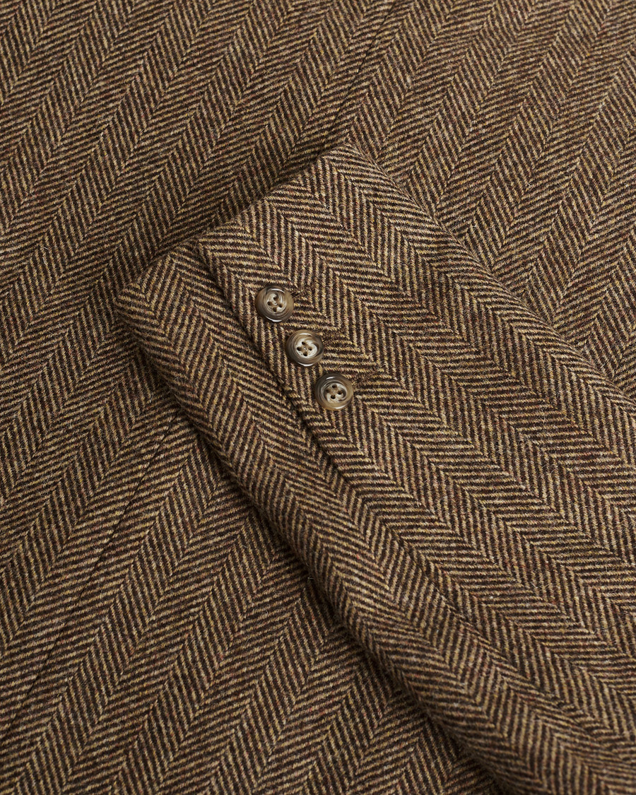 Heren | Pre-owned Blazers | Pre-owned | Palmes Blaze Herringbone Wool Sport Coat Brown 46