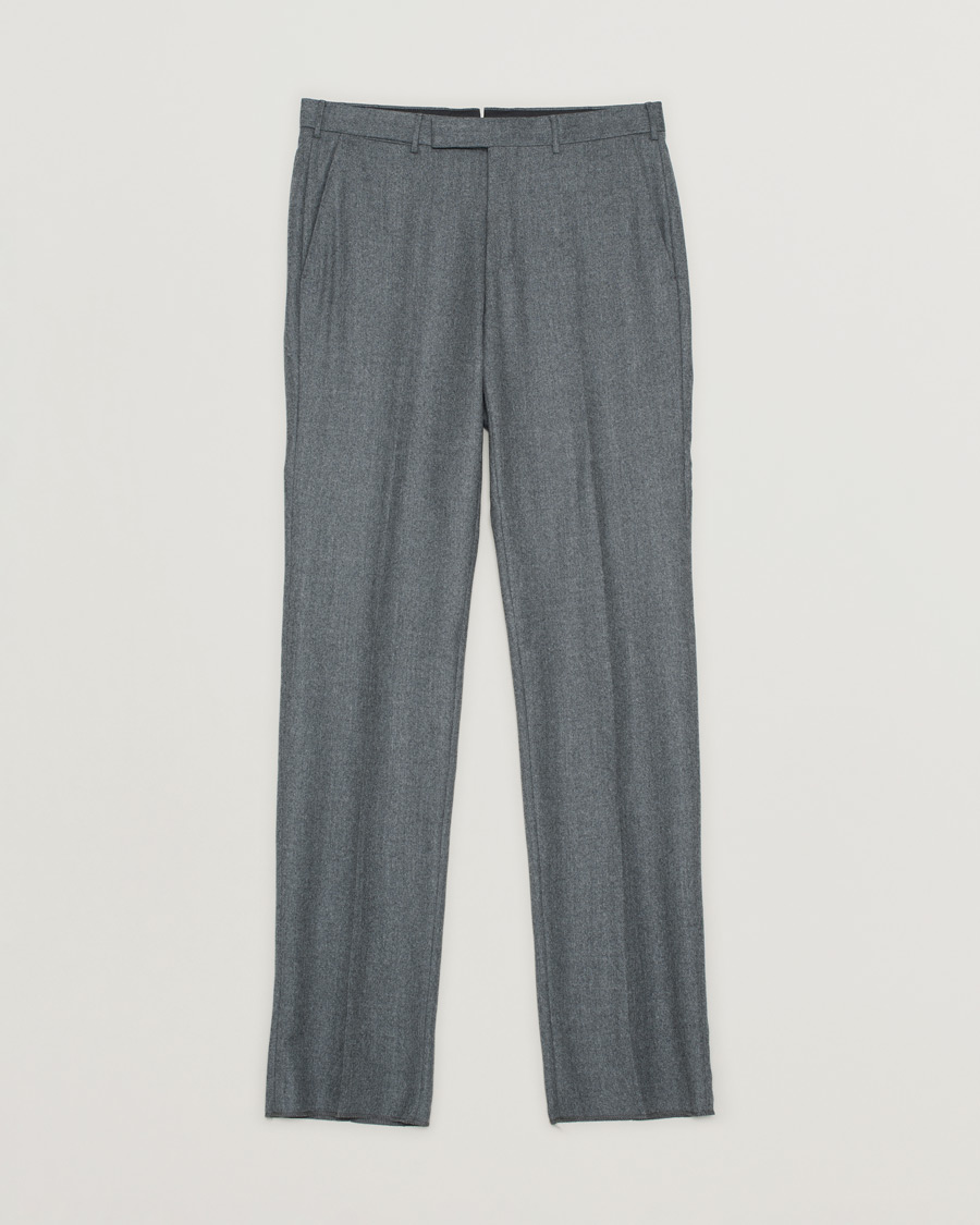 Heren | Broeken | Pre-owned | Zegna Carded Flannel Trousers Grey Melange