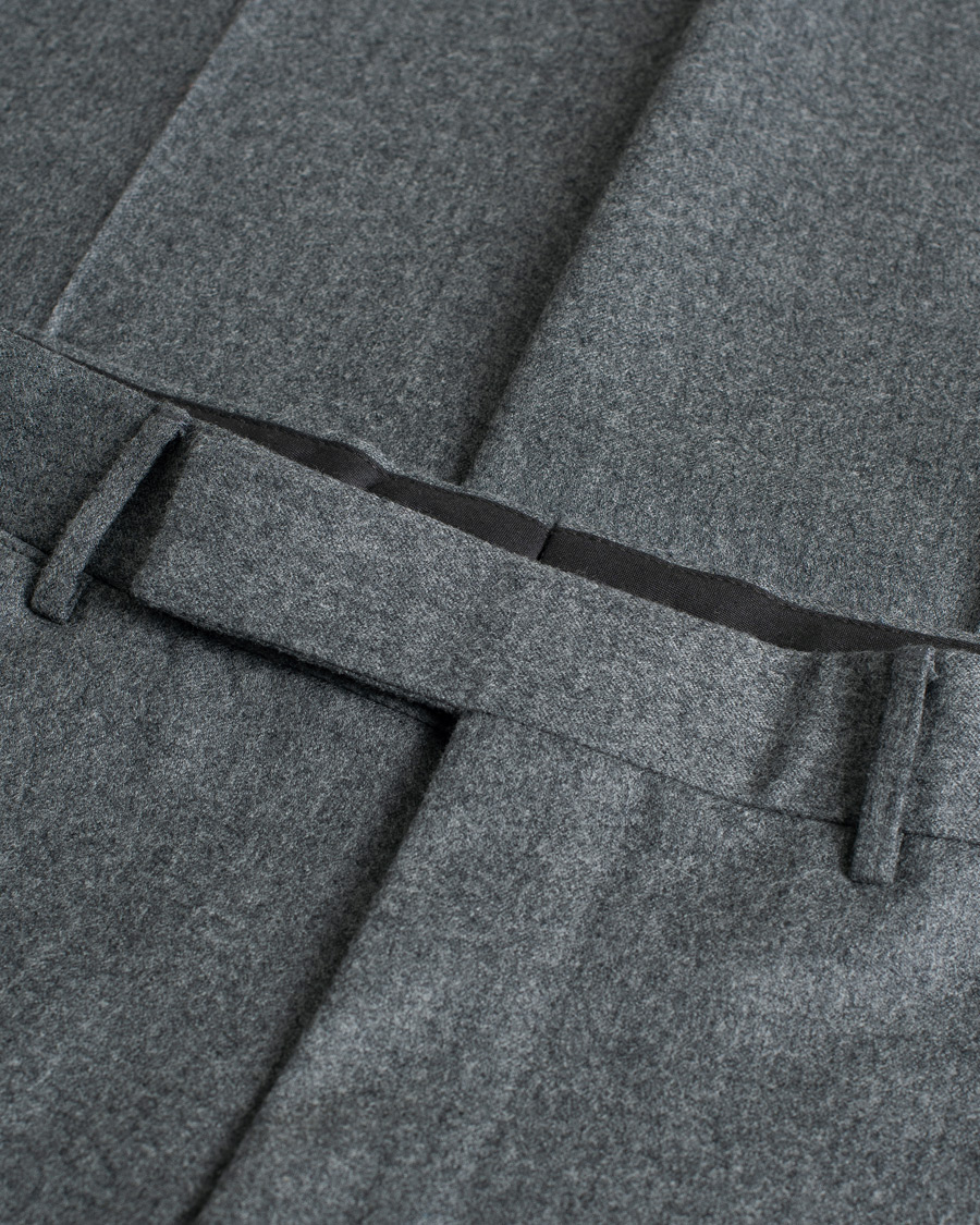 Heren | Broeken | Pre-owned | Zegna Carded Flannel Trousers Grey Melange