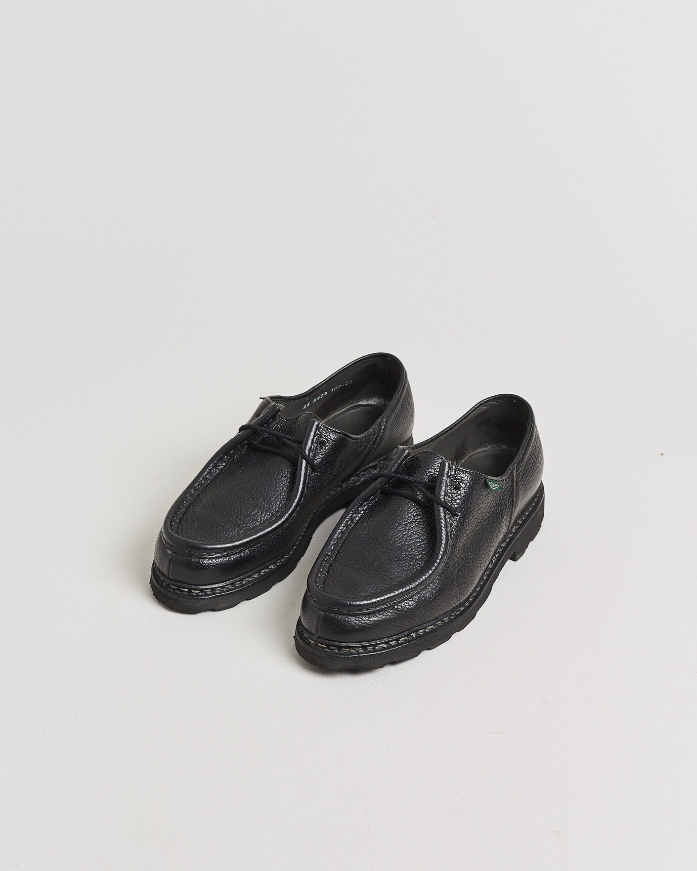 Heren | Pre-owned Goodyear genaaide schoenen | Pre-owned | Paraboot Michael Derby Black Deerskin 43,5