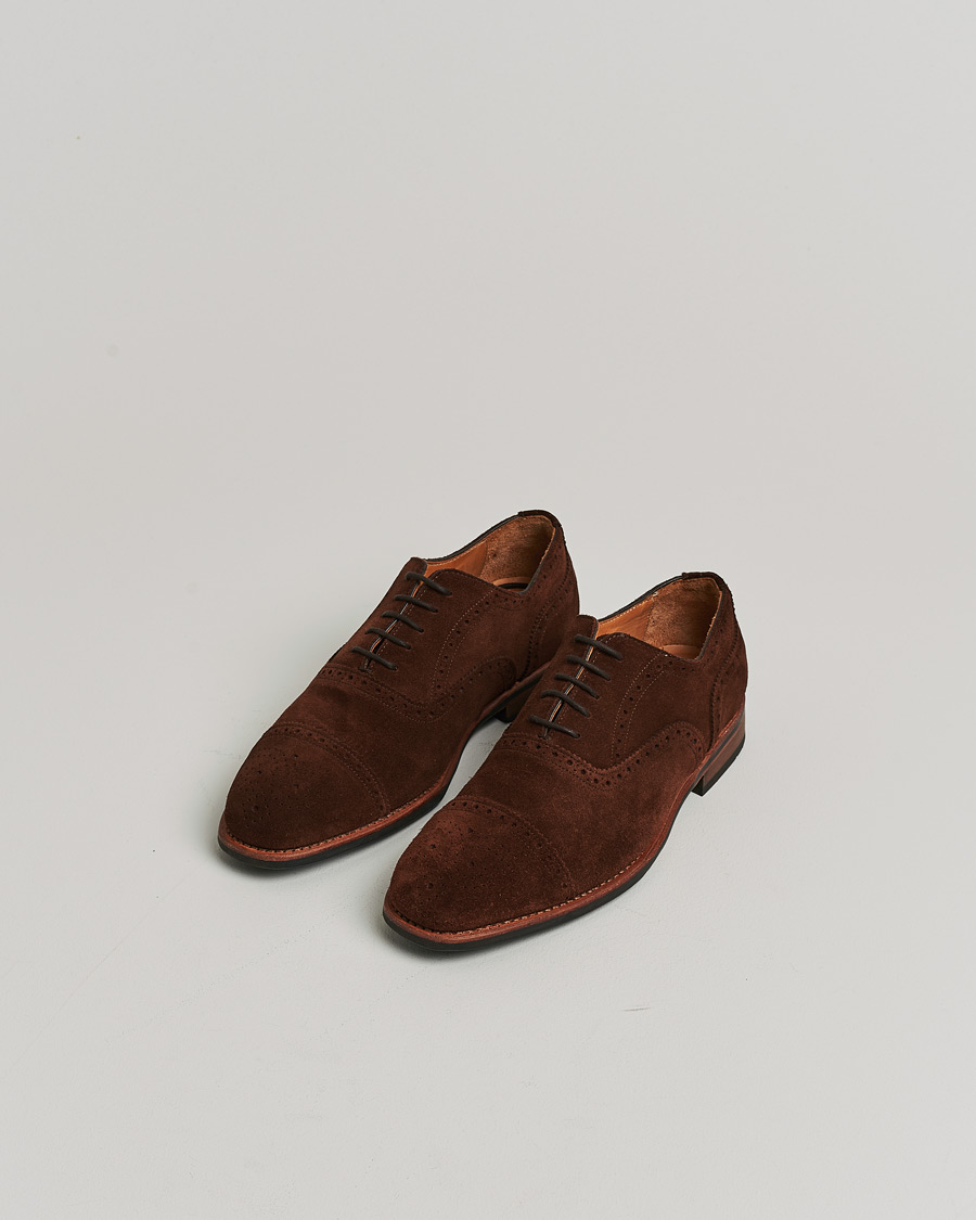 Heren | Myrqvist Strömsö Oxford Brogue Brown Suede UK7 - EU41 | Pre-owned | Myrqvist Strömsö Oxford Brogue Brown Suede UK7 - EU41