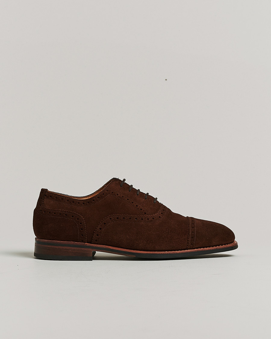 Heren | Myrqvist Strömsö Oxford Brogue Brown Suede UK7 - EU41 | Pre-owned | Myrqvist Strömsö Oxford Brogue Brown Suede UK7 - EU41