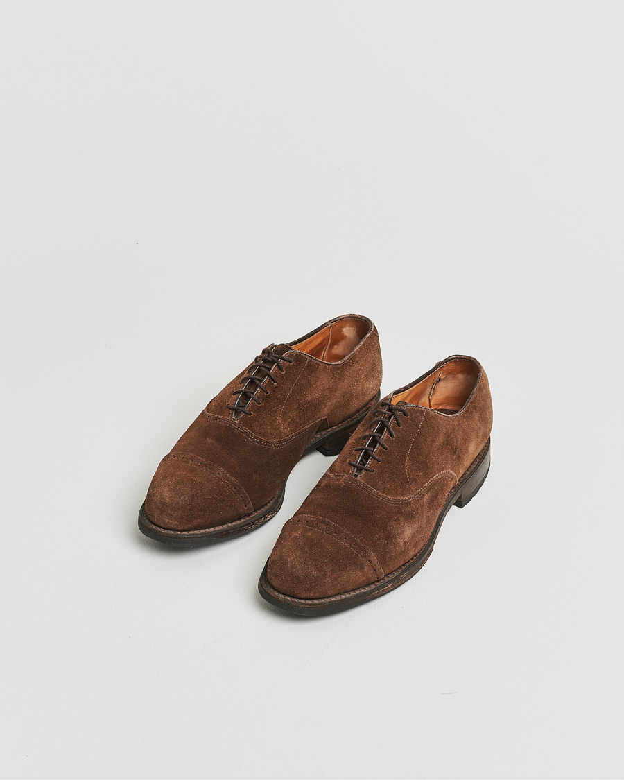 Heren | Pre-owned Goodyear genaaide schoenen | Pre-owned | Allen Edmonds Barlow Oxford Dark Brown Suede UK8,5 - EU42