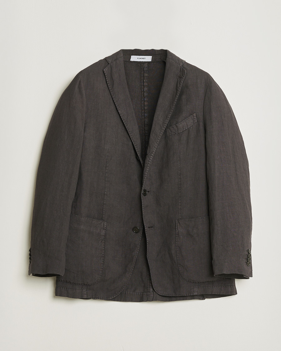 Heren | Pre-owned Blazers | Pre-owned | Boglioli K Jacket Linen Blazer Dark Brown 46