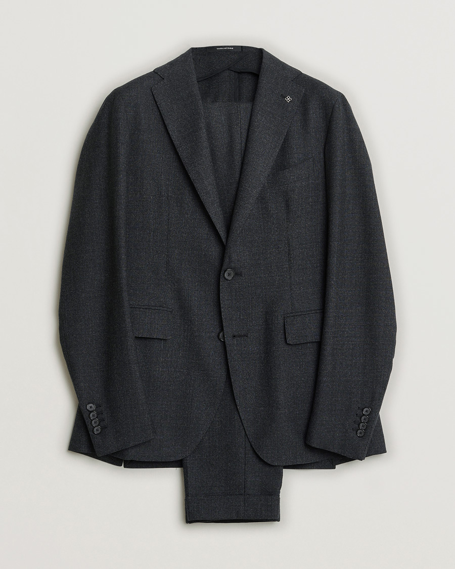 Heren | Pre-owned Pakken | Pre-owned | Tagliatore Wool Suit Anthracite Melange 46