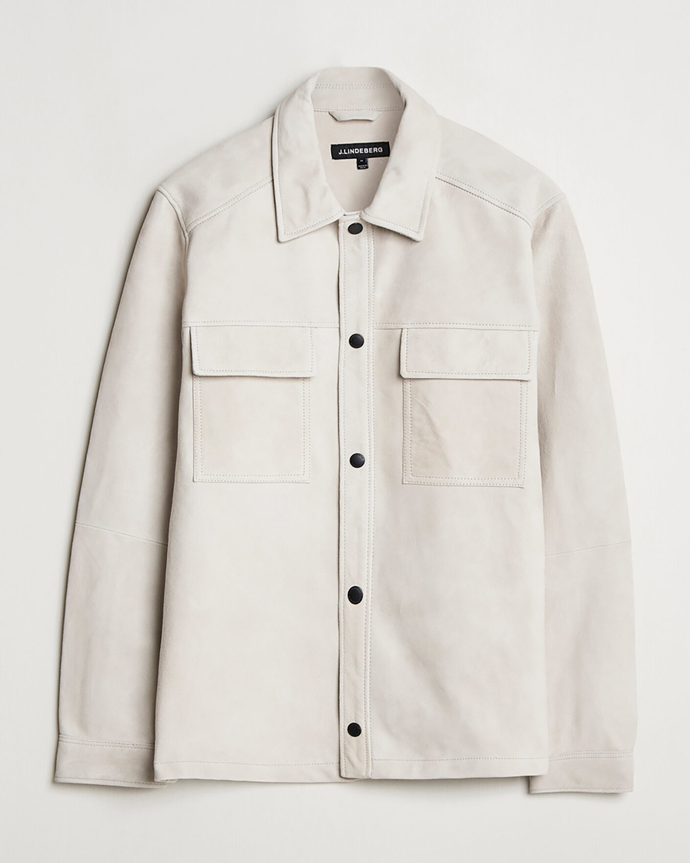 Heren | Pre-owned Overhemden | Pre-owned | J.Lindeberg Wilden Suede Overshirt Moonbeam M