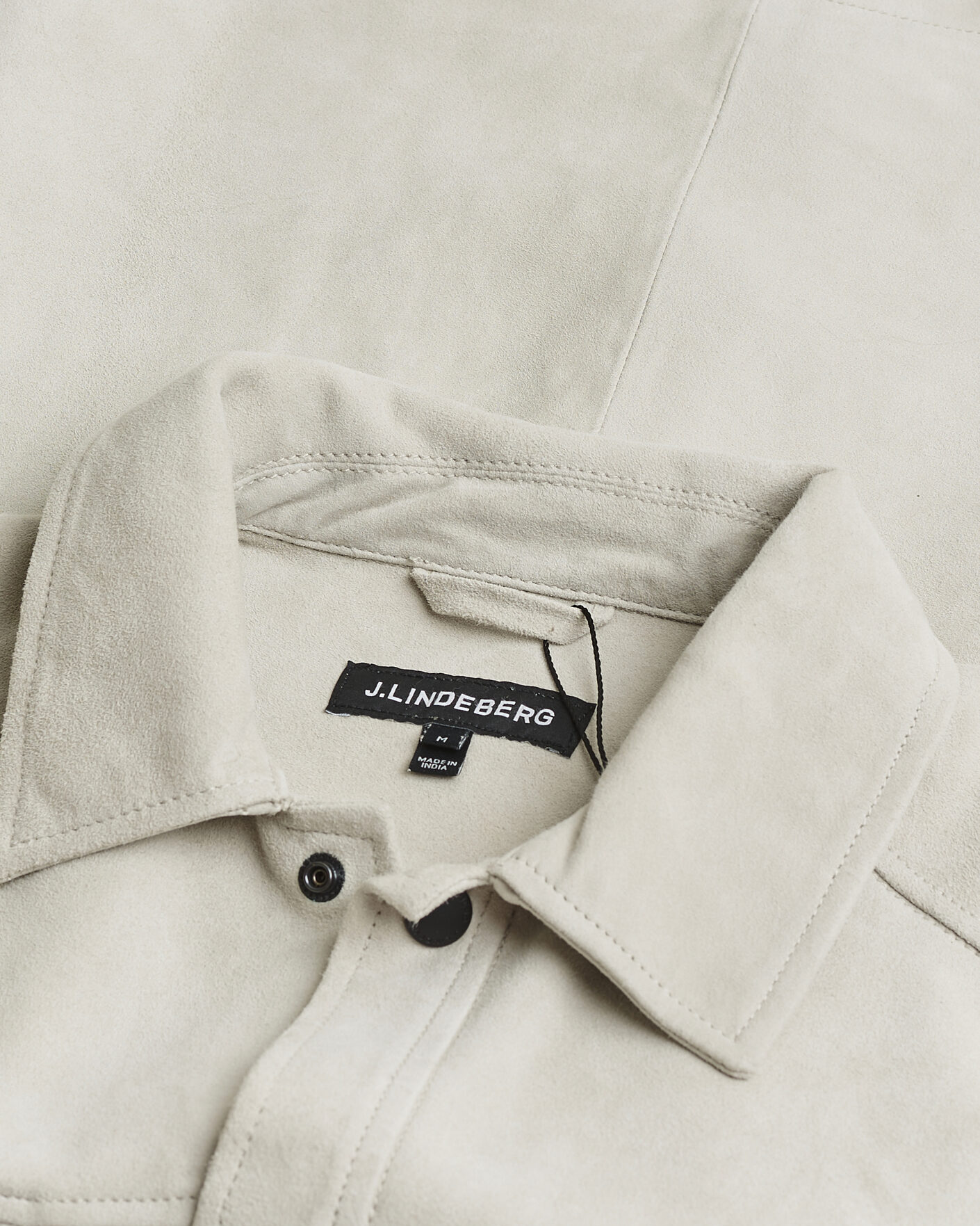 Heren | Pre-owned Overhemden | Pre-owned | J.Lindeberg Wilden Suede Overshirt Moonbeam M