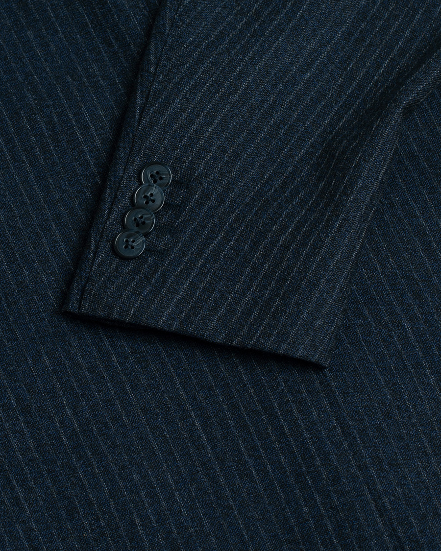 Heren | Blazers | Pre-owned | Eidos Napoli 3-Piece Pinstripe Suit Wool Navy 48