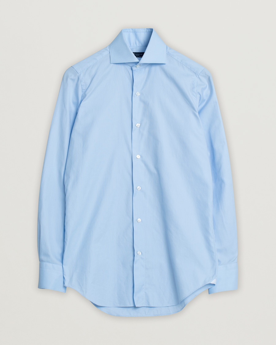 Heren | Finamore Napoli Milano Slim Royal Oxford Dress Shirt Light Blue | Pre-owned | Finamore Napoli Milano Slim Royal Oxford Dress Shirt Light Blue