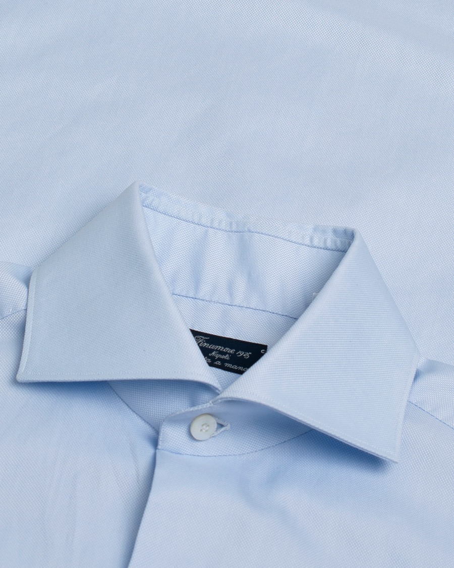 Heren | Finamore Napoli Milano Slim Royal Oxford Dress Shirt Light Blue | Pre-owned | Finamore Napoli Milano Slim Royal Oxford Dress Shirt Light Blue
