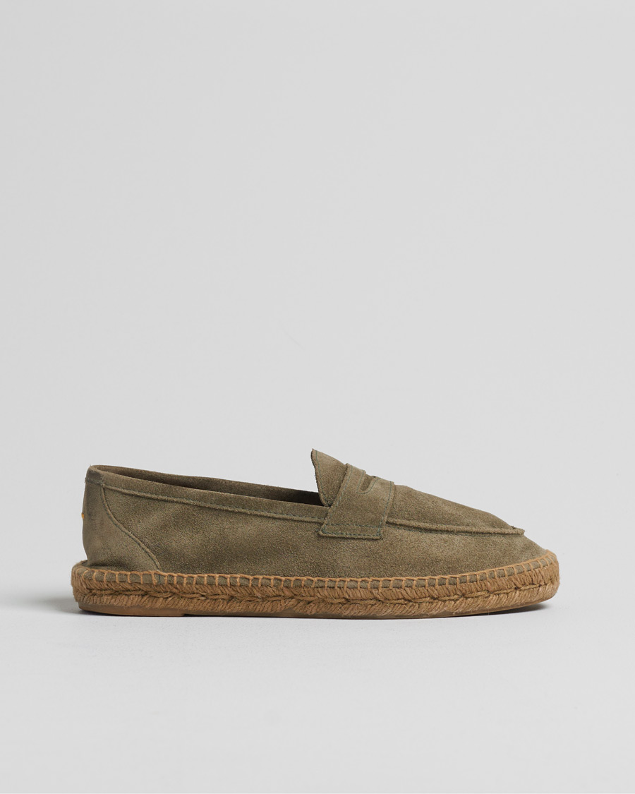 Heren | Castañer Nacho Casual Suede Loafers Verde Bosque | Pre-owned | Castañer Nacho Casual Suede Loafers Verde Bosque